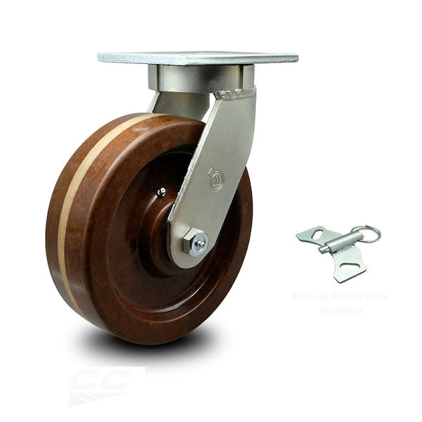 10 Inch Extra Heavy Duty High Temp Phenolic Wheel Swivel Caster with Swivel Lock